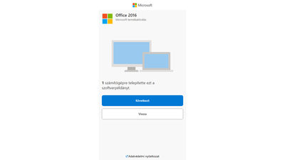 Visszaigazolás az egyszeri telepítésről