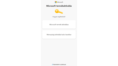 Microsoft Office termék aktiválása menüpont kiválasztása
