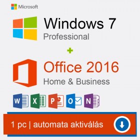 Windows 7 Professional, Office 2016 Professional Plus, automata aktiválással, digitális termékkulcs, licenc, license, licensz